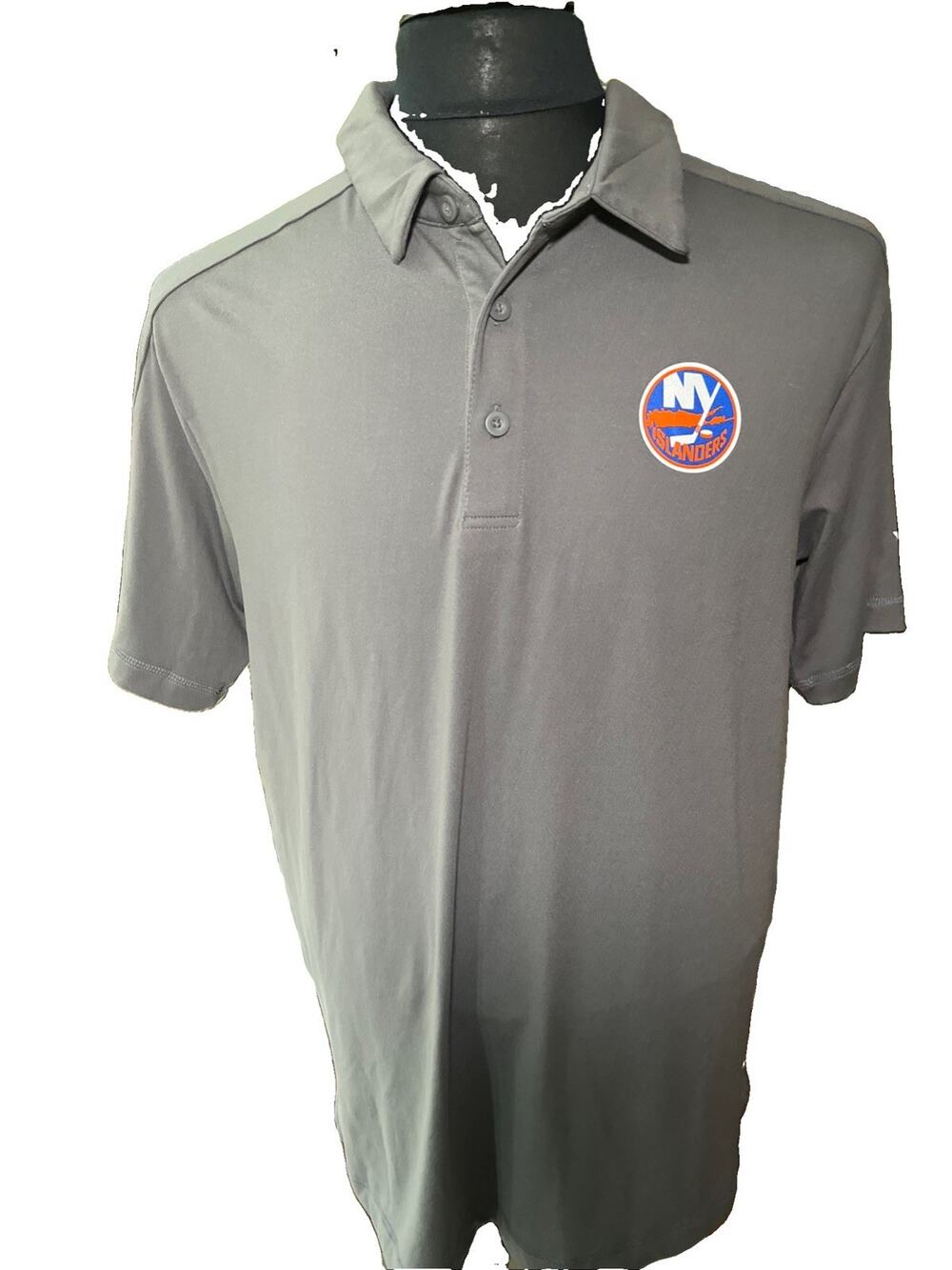 NY Islanders Men’s Grey Short Sleeve Golf Polo By Fanatics Sz Large